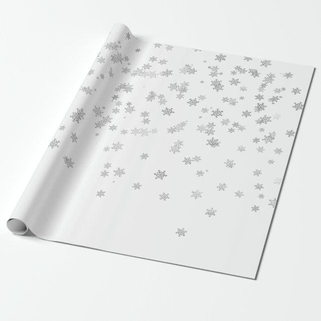 Rose Gold Metallische Schneeflocken Weihnachten Geschenkpapier (Ungerollt)