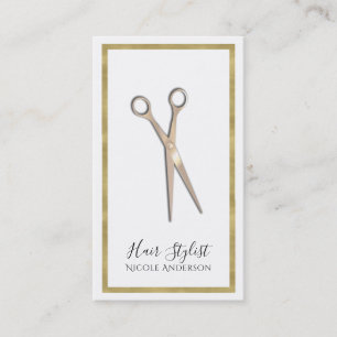 Rose Gold Minimal Gold Border Haar Stylist Visitenkarte