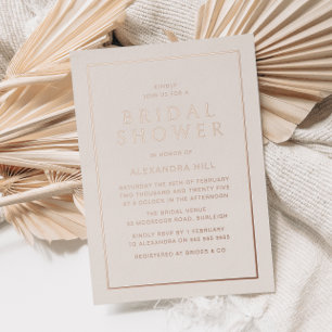 Rose Gold Minimal Modernes Brautparty Folieneinladung