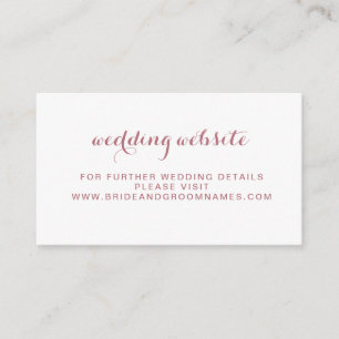 Rose Gold Minimal Simple Wedding Website Begleitkarte