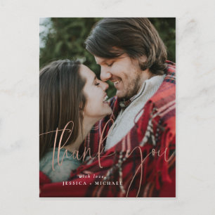 Rose Gold Minimal Typografie Danke Karten