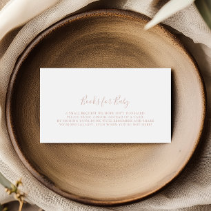 Rose Gold Minimalistisch Baby Showbuchanfrage Begleitkarte