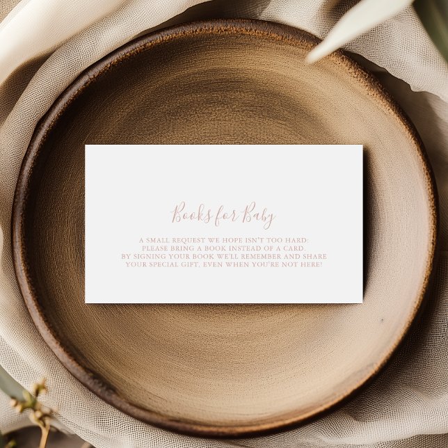 Rose Gold Minimalistisch Baby Showbuchanfrage Begleitkarte (Von Creator hochgeladen)