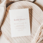 Rose Gold Minimalistisch Kalligrafie Brautparty Einladung<br><div class="desc">Diese Rose goldene minimalistische Kalligraphie Brautdusche lädt zu einem rustikalen Polterabend ein. Das schlichte und elegante Design zeichnet sich durch klassische und extravagante Schriftzeichen in Rose gold und weiß aus.</div>