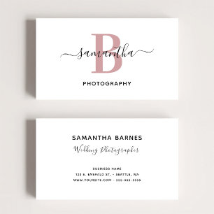 Rose Gold Minimalistisch Monogram Logo Visitenkarte