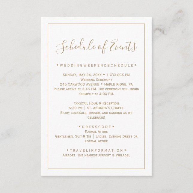 Rose Gold Minimalistisch Wedding Card Begleitkarte (Vorderseite)
