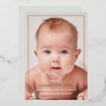 Rose Gold Minimalistische Geometrische Foto-Geburt