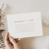 Rose Gold Minimalistische Kalligrafie Honeymoon Wi