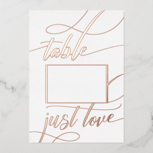 Rose Gold Minimalistische Kalligraphie Tischnummer