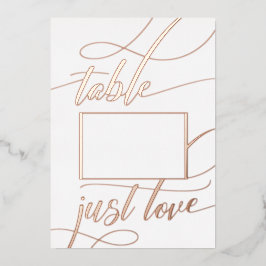 Rose Gold Minimalistische Kalligraphie Tischnummer