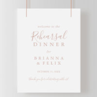 Rose Gold Minimalistische Probe Abendessen Begrüßu