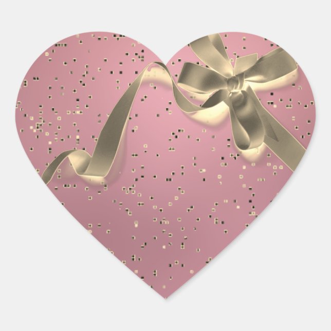 Rose Gold mit Goldbuw Herz-Aufkleber (Vorderseite)