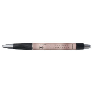 Rose Gold Mit Monogramm Initialen Script Typografi Kugelschreiber