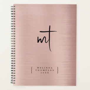 Rose Gold Mit Monogramm Initialen Skripternennung Planer