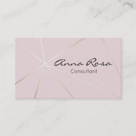 *~* Rose Gold Modern Foil Trendy Pink Geometrie Visitenkarte