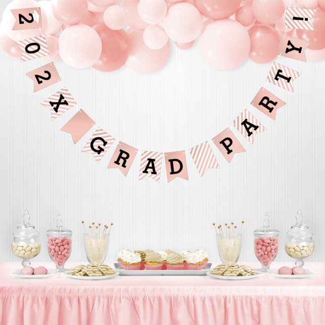 Rose Gold Moderne 2025 Grad Party Abschluss Wimpelkette (Von Creator hochgeladen)