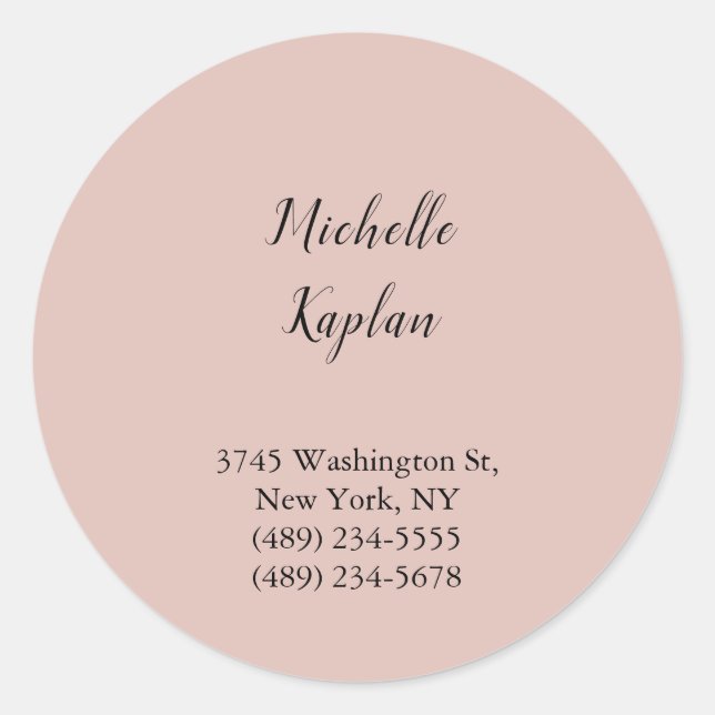 Rose Gold Moderne Beruflich exklusive Runder Aufkleber (Vorderseite)