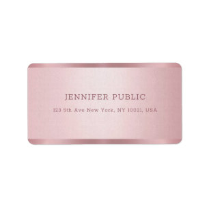 Rose Gold Moderne Berufliche Vorlagenadresse Adressaufkleber
