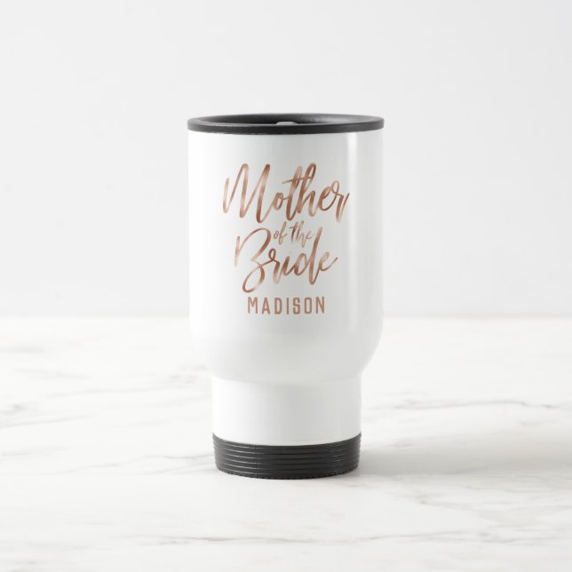 Rose Gold Moderne Brautmutter Reisebecher (Mittel)