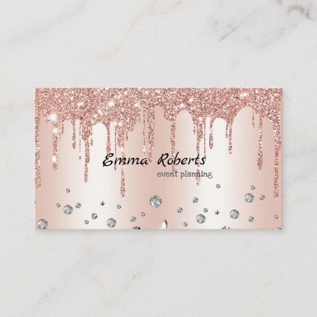 Rose Gold Moderne Business Card Visitenkarte (Vorderseite)