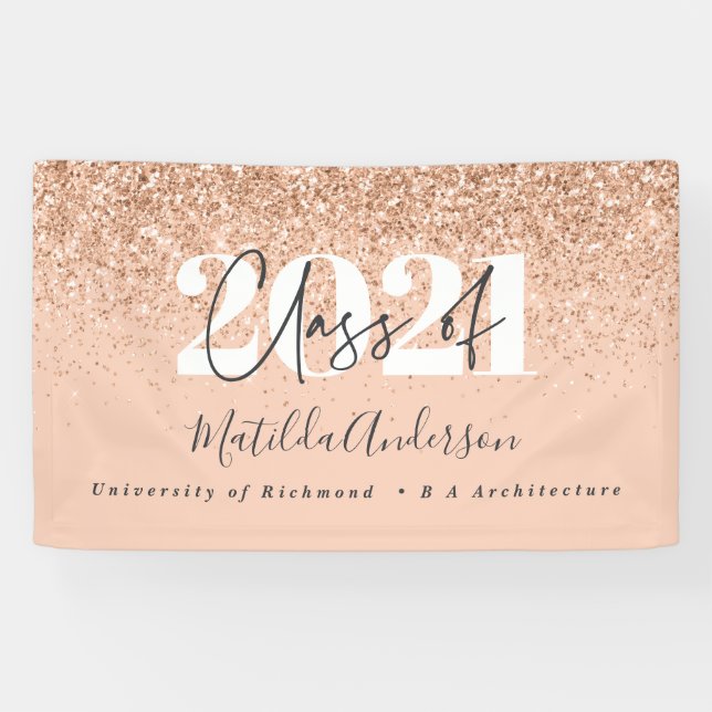 Rose Gold moderne Drehbuch stilvoller Abschluss Banner (Horizontal)