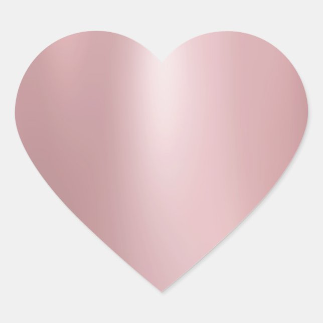 Rose Gold Moderne elegante Blank Trendy Template Herz-Aufkleber (Vorderseite)