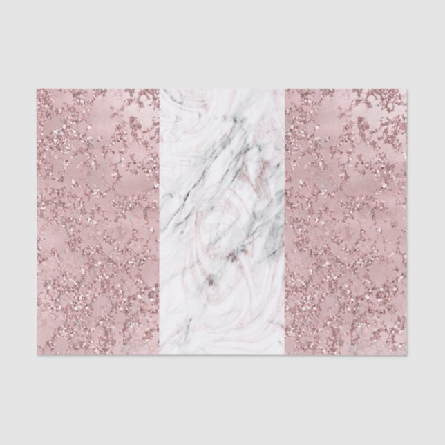 Rose Gold Moderne Glam Marmor & Glitzer Dekorativ Seidenpapier (Vorderseite)