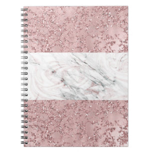 Rose Gold Moderne Glamour Marmor & Glitzer Dekorat Notizblock
