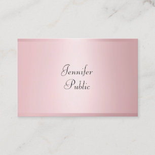 Rose Gold Moderne Kalligraphie Beruflich Elegante Visitenkarte