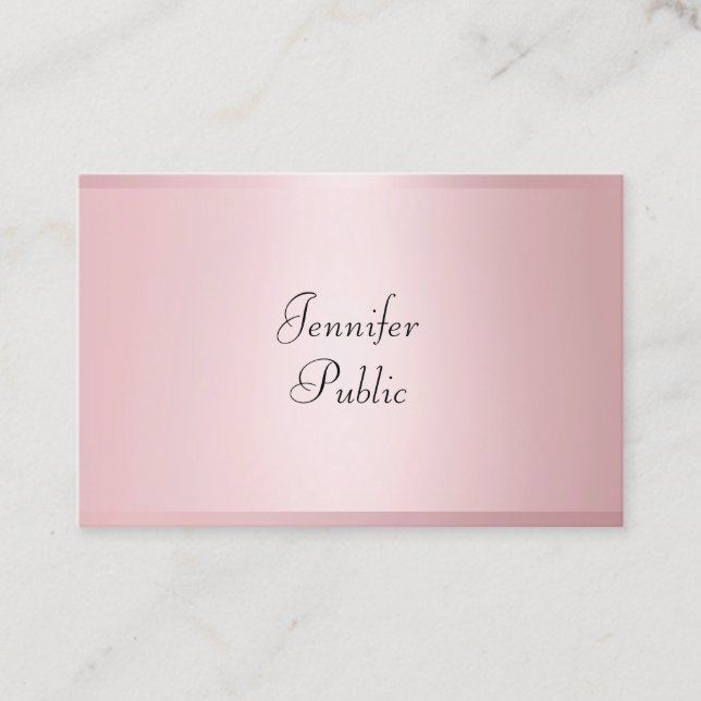 Rose Gold Moderne Kalligraphie Beruflich Elegante Visitenkarte (Vorderseite)