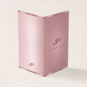Rose Gold Moderne Monogramm Elegant-Vorlage Visitenkarten