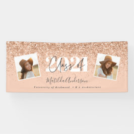 Rose Gold Moderne Multi-Foto stilvoller Abschluss Banner