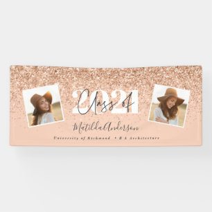 Rose Gold Moderne Multi-Foto stilvoller Abschluss Banner
