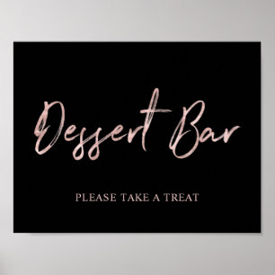 Rose Gold Moderne Pinselstriche Bar Poster