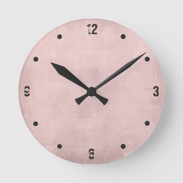 Rose Gold Moderne Rustikale Abstrakt Runde Wanduhr (Vorderseite)