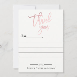 Rose Gold Moderne Schrift Minimal Foto Danke