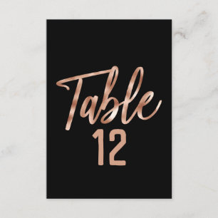 Rose Gold Moderne Typografie Tischnummer Sitzordnu