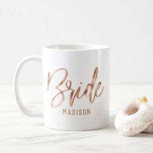 Rose Gold Moderne Typografie Wedding Bridge Kaffeetasse