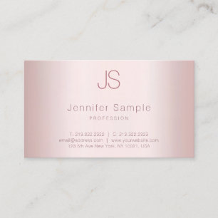 Rose Gold Moderne Vorlage Elegantes Monogramm Einf Visitenkarte