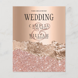 Rose Gold Moderner Glamour Hochzeitsempfang Flyer