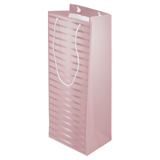 Rose Gold Moderner Template Glamour Trendy Elegant Geschenktüte Für Weinflaschen (Rückseite Schrägansicht)