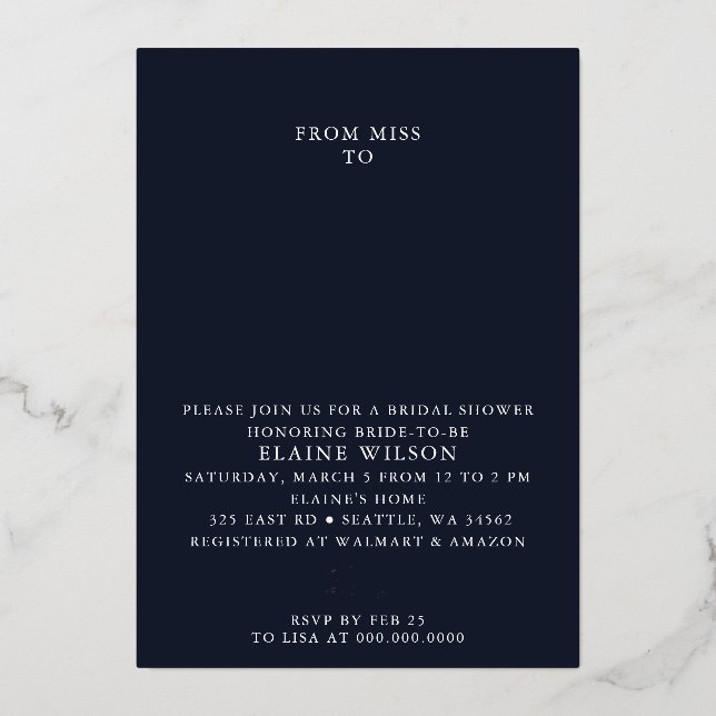 Rose Gold Modernes Brautparty Folieneinladung (Vorderseite)