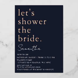 Rose Gold Modernes Brautparty Folieneinladung