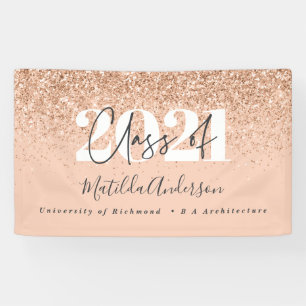Rose gold Modernes Drehbuch Stilvolles Abschluss B Banner