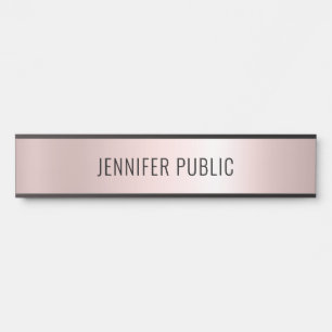Rose Gold Modernes Einfaches Template Zuhause Lang Türschild