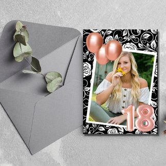 Rose Gold Modernes Foto 18. Geburtstagsparty Einladung