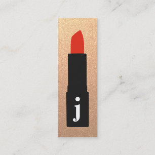 Rose Gold Monogram Beauty Makeup Artist Lipstick Mini Visitenkarte