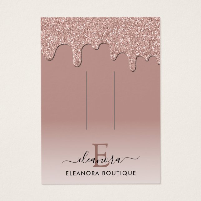 Rose Gold Monogram Branding Hair Clip Display (Vorderseite)