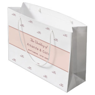 Rose gold monogram couple initials wedding white große geschenktüte