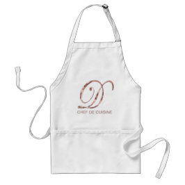Rose Gold Monogram D Koch de Cuisine oder Ihr Text Schürze